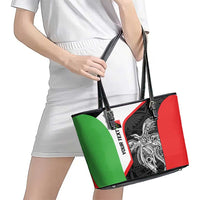 Personalised PNG Southern Highlands Province Leather Tote Bag Bird of Paradise Tattoo Flag Motif LT9 - Polynesian Pride