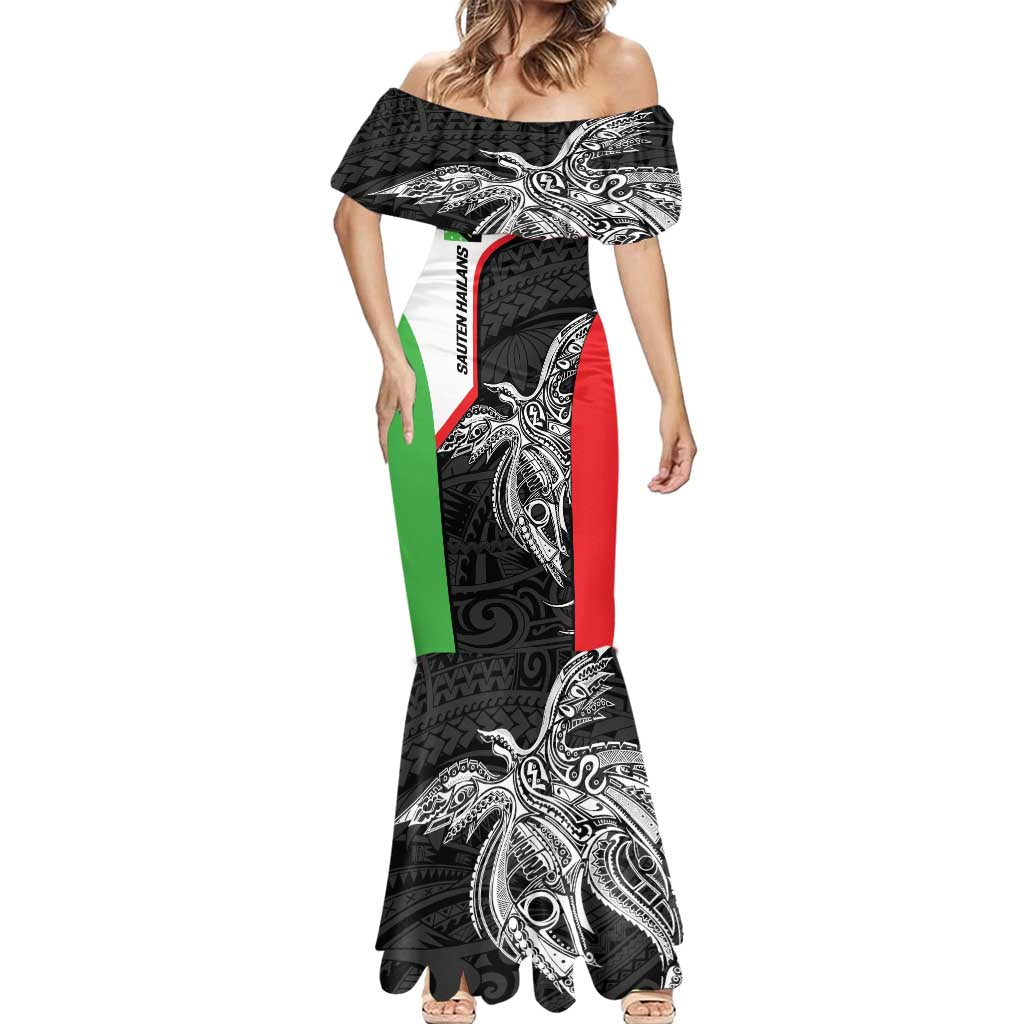 Personalised PNG Southern Highlands Province Mermaid Dress Bird of Paradise Tattoo Flag Motif LT9 - Polynesian Pride