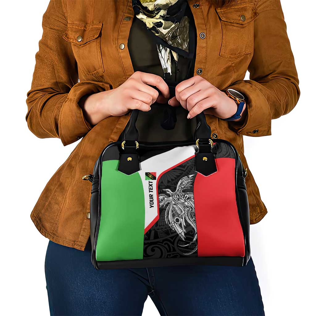 Personalised PNG Southern Highlands Province Shoulder Handbag Bird of Paradise Tattoo Flag Motif LT9 - Polynesian Pride