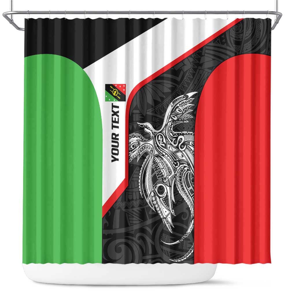 Personalised PNG Southern Highlands Province Shower Curtain Bird of Paradise Tattoo Flag Motif LT9 Red - Polynesian Pride