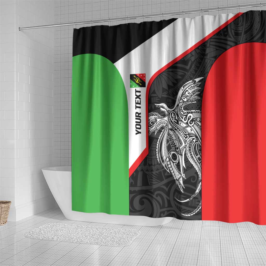 Personalised PNG Southern Highlands Province Shower Curtain Bird of Paradise Tattoo Flag Motif LT9 - Polynesian Pride