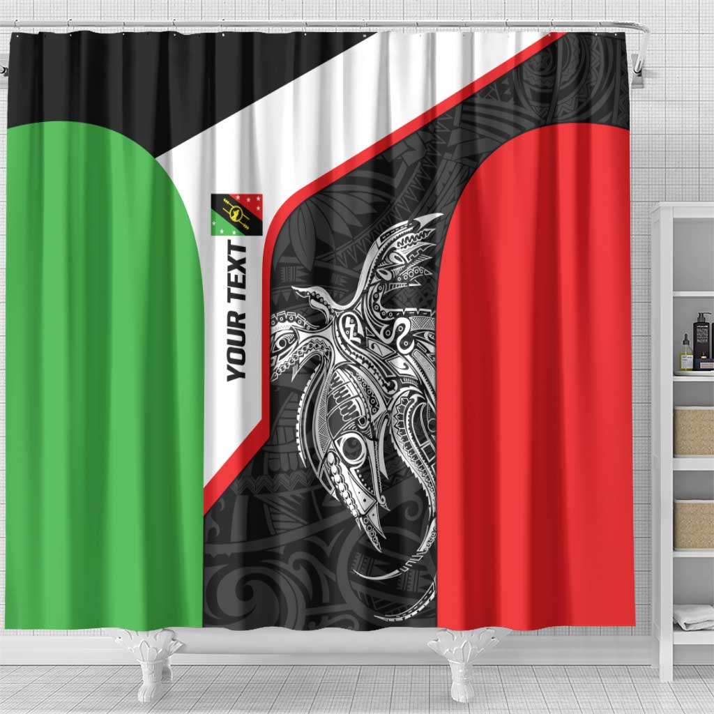 Personalised PNG Southern Highlands Province Shower Curtain Bird of Paradise Tattoo Flag Motif LT9 - Polynesian Pride