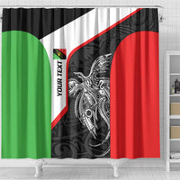 Personalised PNG Southern Highlands Province Shower Curtain Bird of Paradise Tattoo Flag Motif LT9 - Polynesian Pride