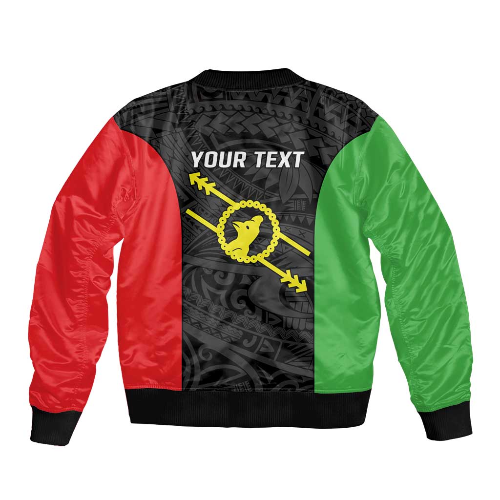 Personalised PNG Southern Highlands Province Sleeve Zip Bomber Jacket Bird of Paradise Tattoo Flag Motif LT9 - Polynesian Pride