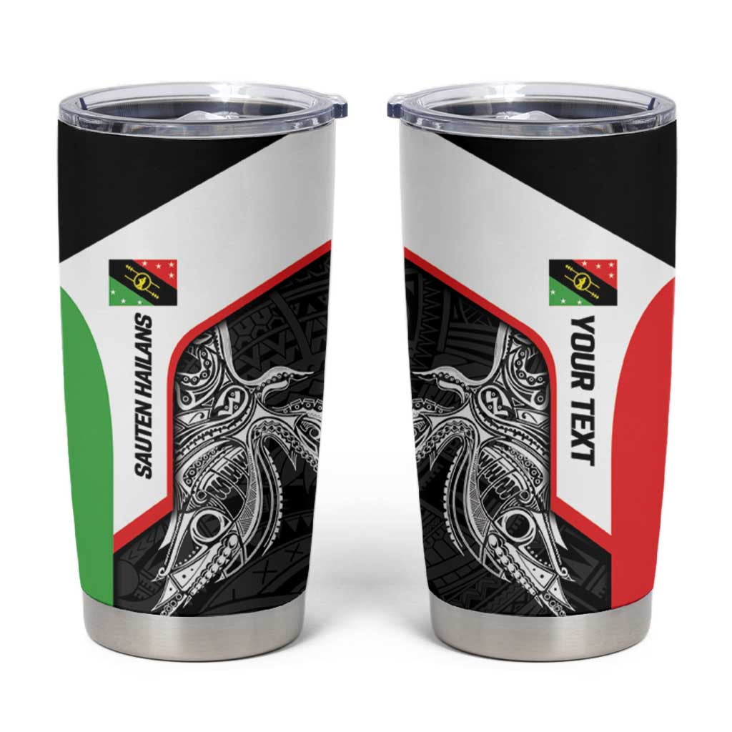 Personalised PNG Southern Highlands Province Tumbler Cup Bird of Paradise Tattoo Flag Motif LT9 Red - Polynesian Pride