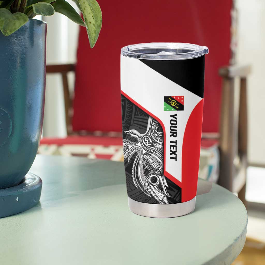 Personalised PNG Southern Highlands Province Tumbler Cup Bird of Paradise Tattoo Flag Motif LT9 - Polynesian Pride