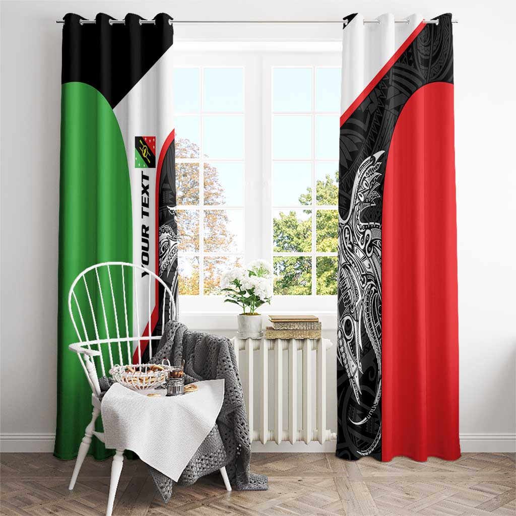 Personalised PNG Southern Highlands Province Window Curtain Bird of Paradise Tattoo Flag Motif LT9 - Polynesian Pride