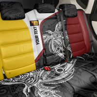 Personalised PNG Western Province Back Car Seat Cover Bird of Paradise Tattoo Flag Motif LT9 - Polynesian Pride