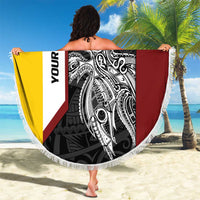 Personalised PNG Western Province Beach Blanket Bird of Paradise Tattoo Flag Motif LT9 - Polynesian Pride