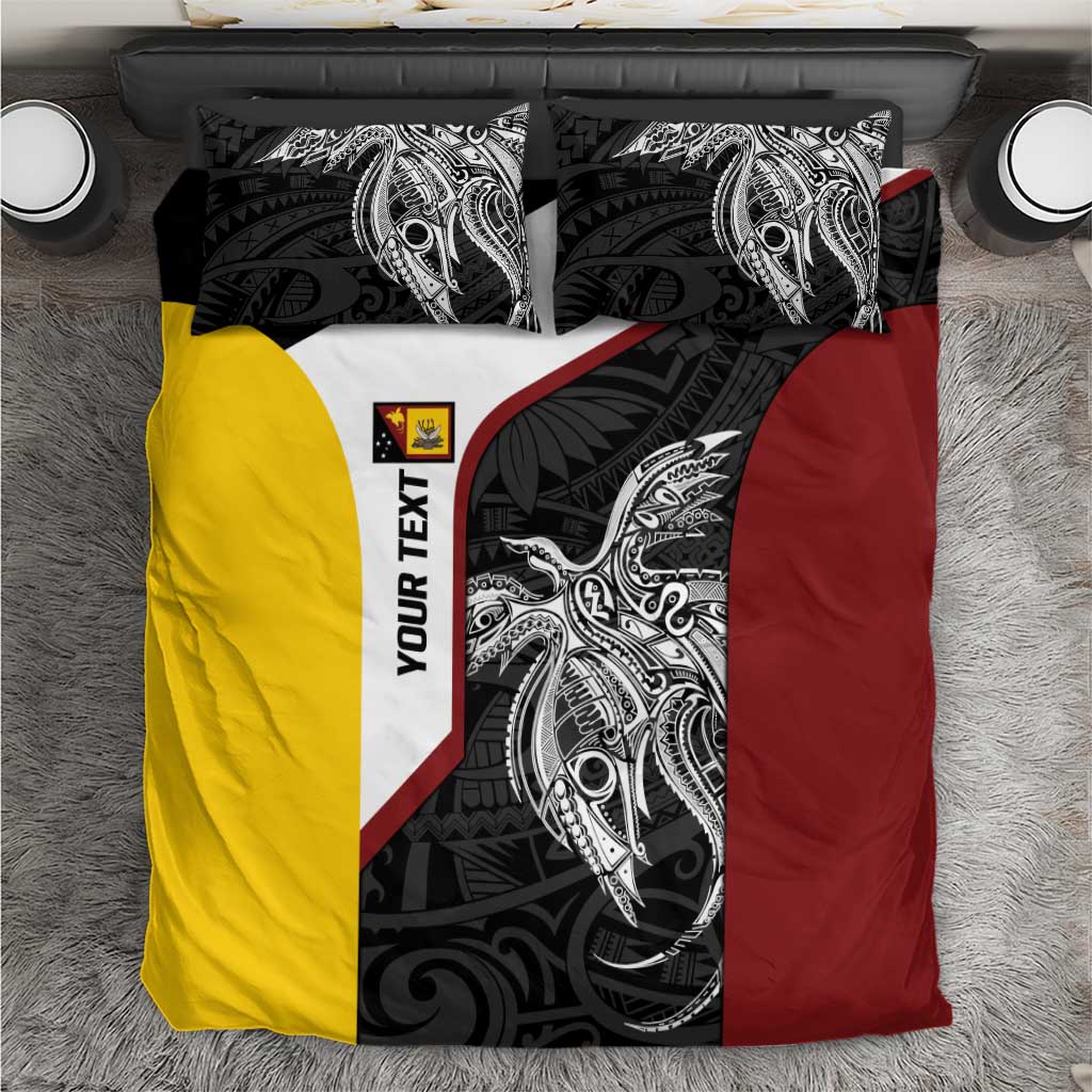 Personalised PNG Western Province Bedding Set Bird of Paradise Tattoo Flag Motif LT9 Red - Polynesian Pride