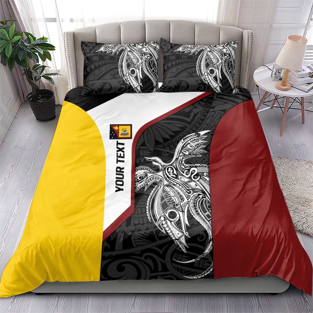 Personalised PNG Western Province Bedding Set Bird of Paradise Tattoo Flag Motif LT9 - Polynesian Pride