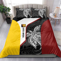 Personalised PNG Western Province Bedding Set Bird of Paradise Tattoo Flag Motif LT9 - Polynesian Pride