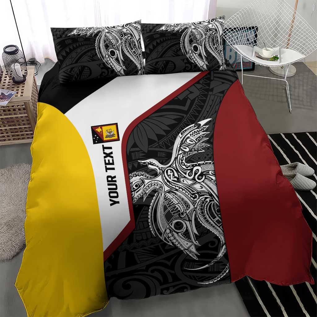 Personalised PNG Western Province Bedding Set Bird of Paradise Tattoo Flag Motif LT9 - Polynesian Pride