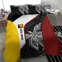 Personalised PNG Western Province Bedding Set Bird of Paradise Tattoo Flag Motif LT9 - Polynesian Pride