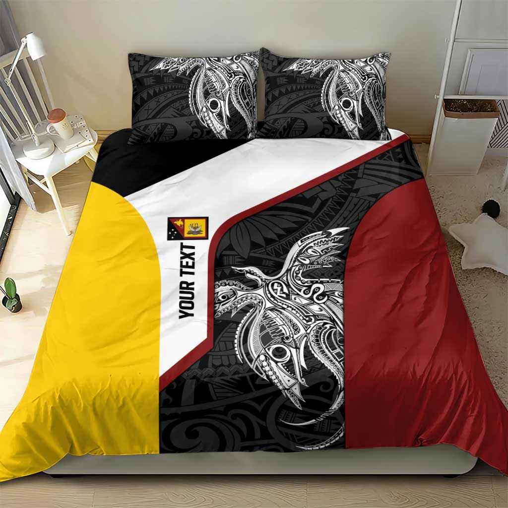 Personalised PNG Western Province Bedding Set Bird of Paradise Tattoo Flag Motif LT9 - Polynesian Pride
