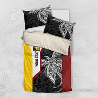 Personalised PNG Western Province Bedding Set Bird of Paradise Tattoo Flag Motif LT9 US Twin 172cm x 218cm Red - Polynesian Pride