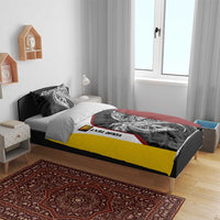 Personalised PNG Western Province Bedding Set Bird of Paradise Tattoo Flag Motif LT9 - Polynesian Pride