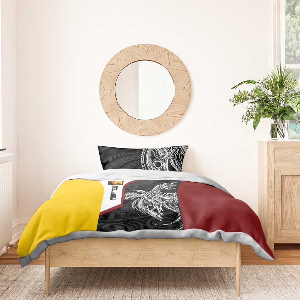 Personalised PNG Western Province Bedding Set Bird of Paradise Tattoo Flag Motif LT9 - Polynesian Pride