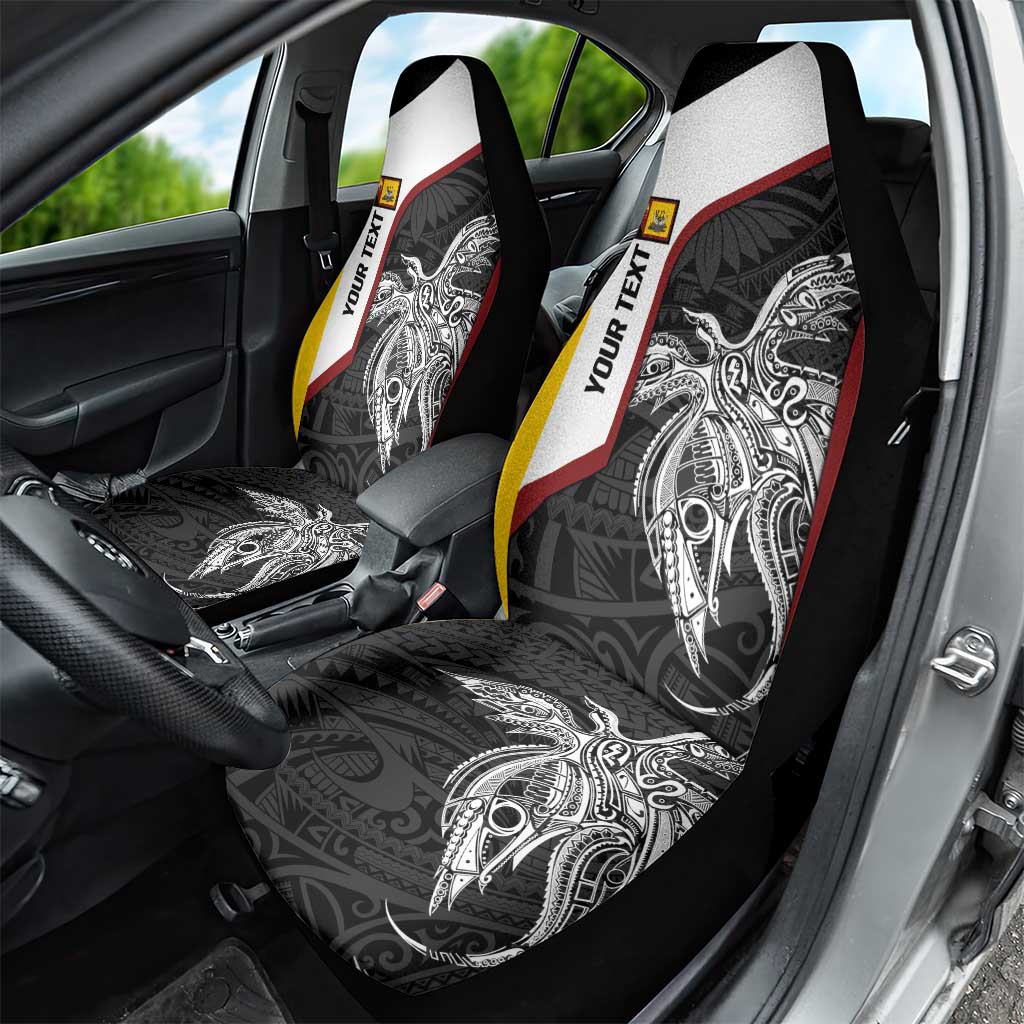 Personalised PNG Western Province Car Seat Cover Bird of Paradise Tattoo Flag Motif LT9 - Polynesian Pride