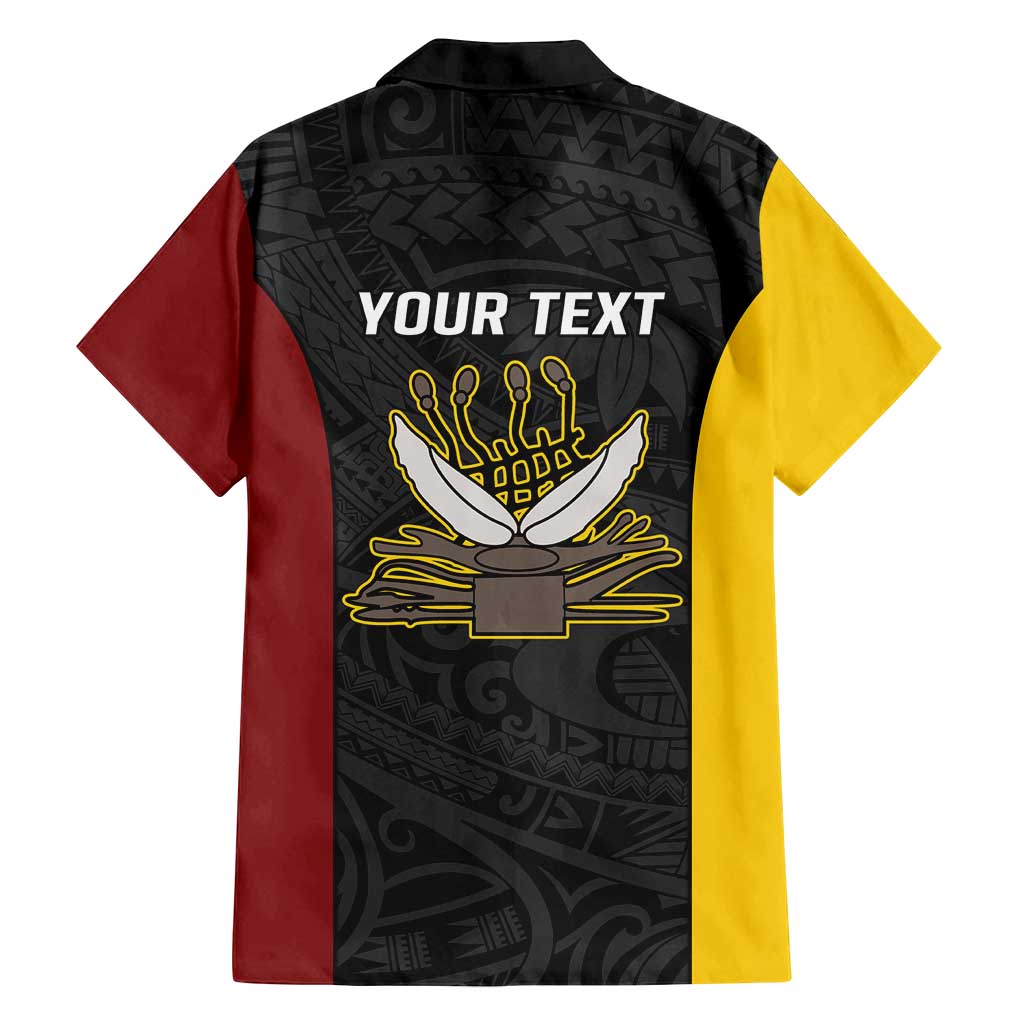 Personalised PNG Western Province Family Matching Off Shoulder Short Dress and Hawaiian Shirt Bird of Paradise Tattoo Flag Motif LT9 - Polynesian Pride