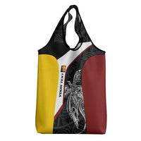 Personalised PNG Western Province Grocery Bag Bird of Paradise Tattoo Flag Motif LT9 - Polynesian Pride