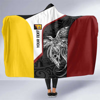 Personalised PNG Western Province Hooded Blanket Bird of Paradise Tattoo Flag Motif LT9 One Size Red - Polynesian Pride
