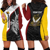 Personalised PNG Western Province Hoodie Dress Bird of Paradise Tattoo Flag Motif LT9 - Polynesian Pride