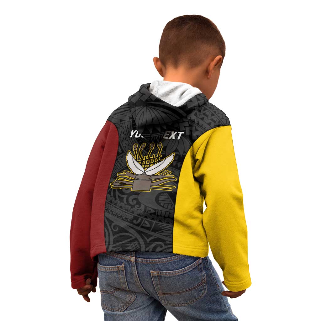 Personalised PNG Western Province Kid Hoodie Bird of Paradise Tattoo Flag Motif LT9 - Polynesian Pride