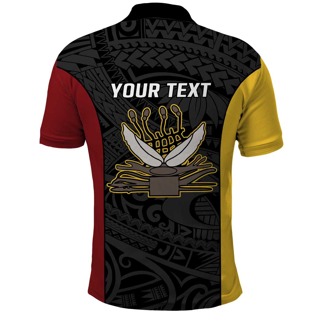 Personalised PNG Western Province Polo Shirt Bird of Paradise Tattoo Flag Motif LT9 - Polynesian Pride