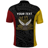 Personalised PNG Western Province Polo Shirt Bird of Paradise Tattoo Flag Motif LT9 - Polynesian Pride