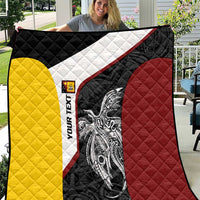 Personalised PNG Western Province Quilt Bird of Paradise Tattoo Flag Motif LT9 Red - Polynesian Pride