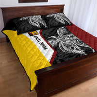 Personalised PNG Western Province Quilt Bed Set Bird of Paradise Tattoo Flag Motif LT9 - Polynesian Pride