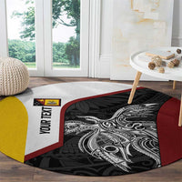 Personalised PNG Western Province Round Carpet Bird of Paradise Tattoo Flag Motif LT9 - Polynesian Pride