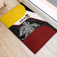 Personalised PNG Western Province Rubber Doormat Bird of Paradise Tattoo Flag Motif LT9 - Polynesian Pride
