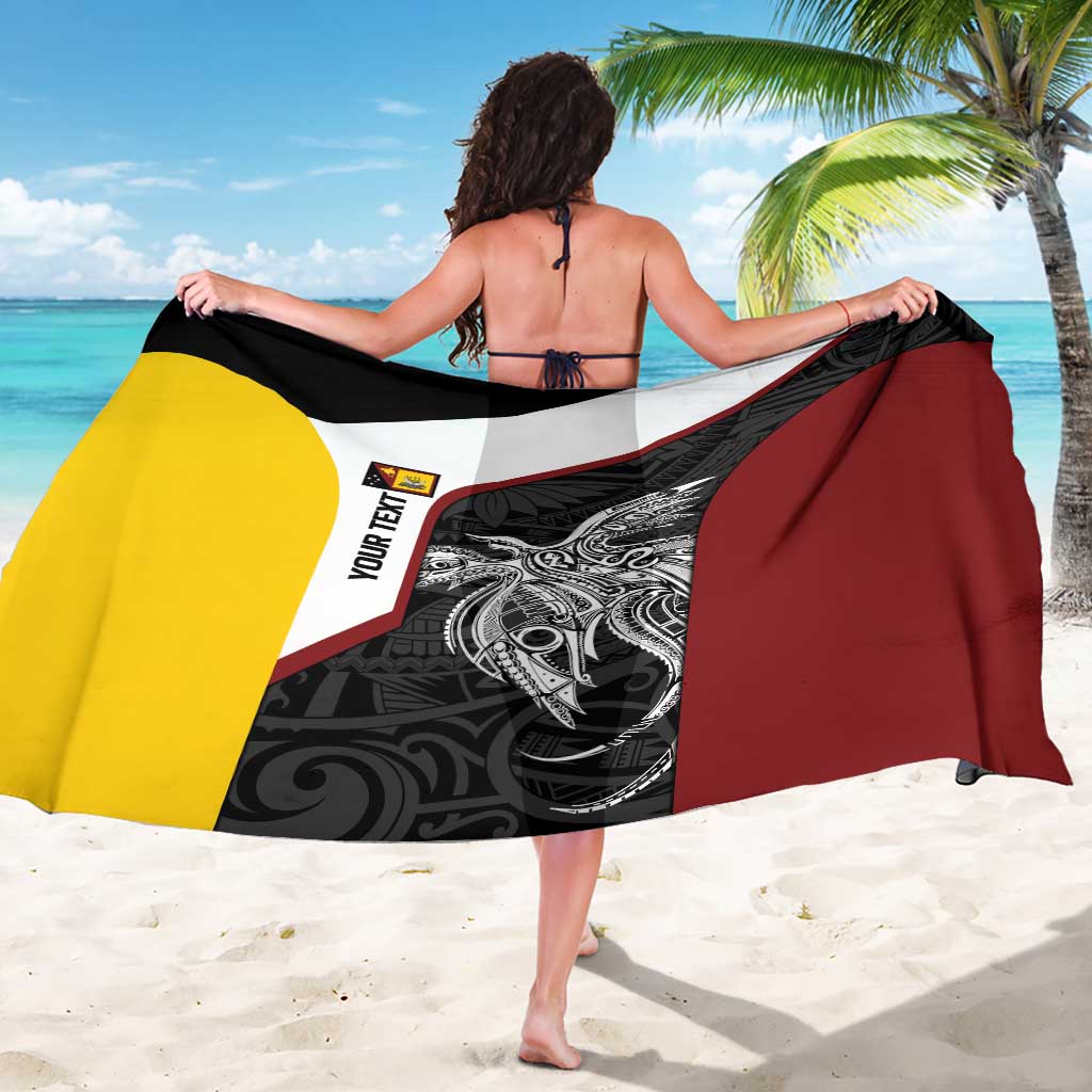 Personalised PNG Western Province Sarong Bird of Paradise Tattoo Flag Motif LT9 - Polynesian Pride
