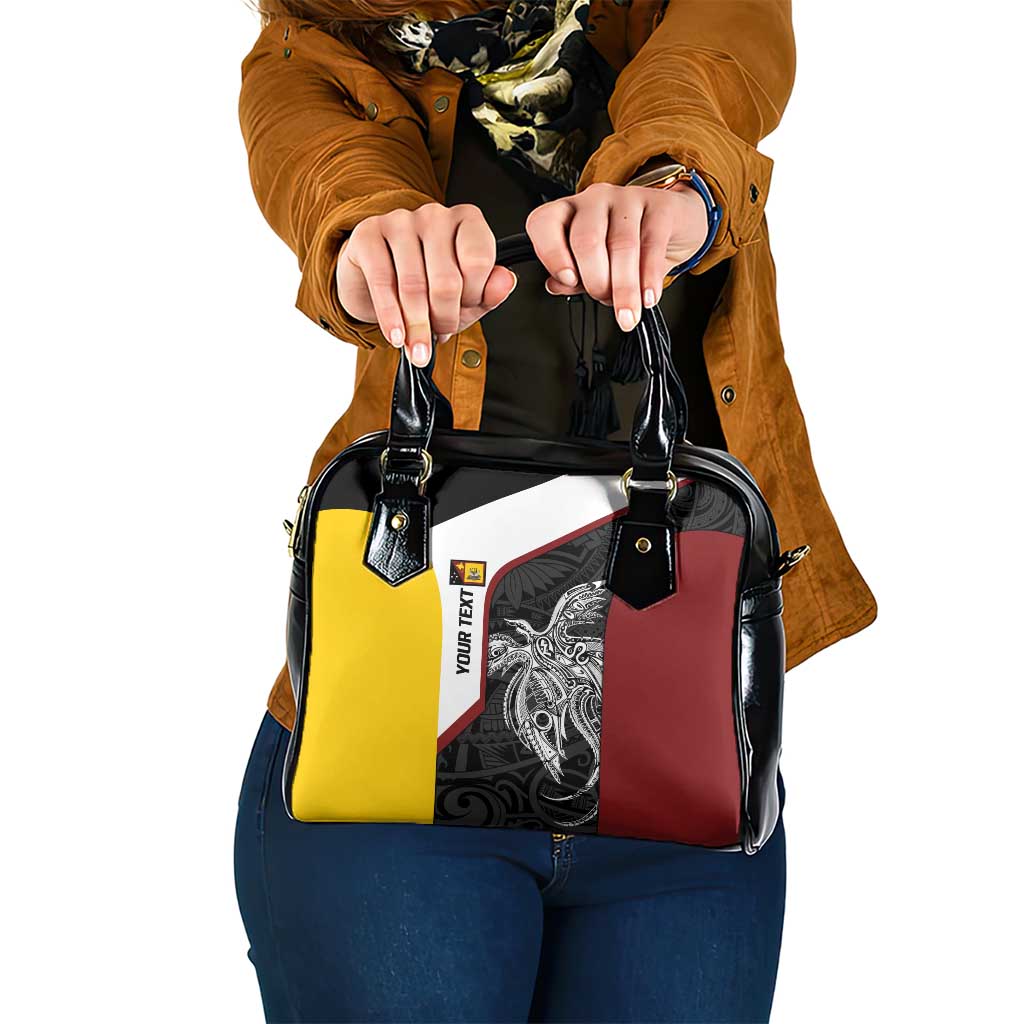 Personalised PNG Western Province Shoulder Handbag Bird of Paradise Tattoo Flag Motif LT9 One Size Red - Polynesian Pride