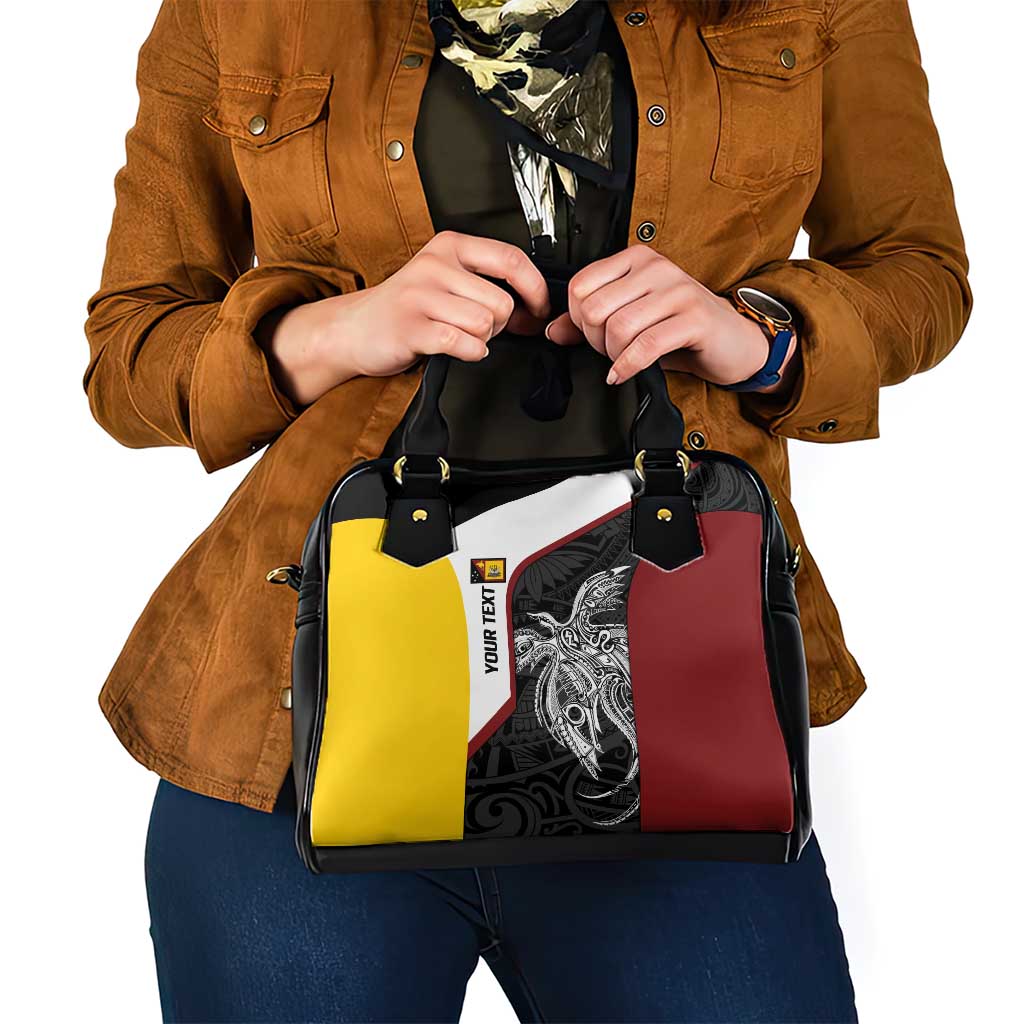 Personalised PNG Western Province Shoulder Handbag Bird of Paradise Tattoo Flag Motif LT9 - Polynesian Pride