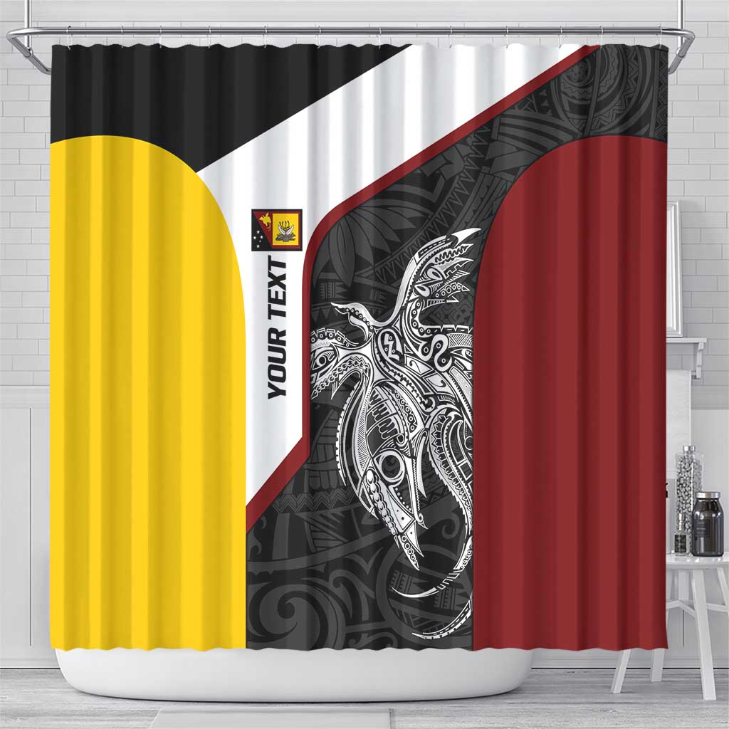 Personalised PNG Western Province Shower Curtain Bird of Paradise Tattoo Flag Motif LT9 - Polynesian Pride