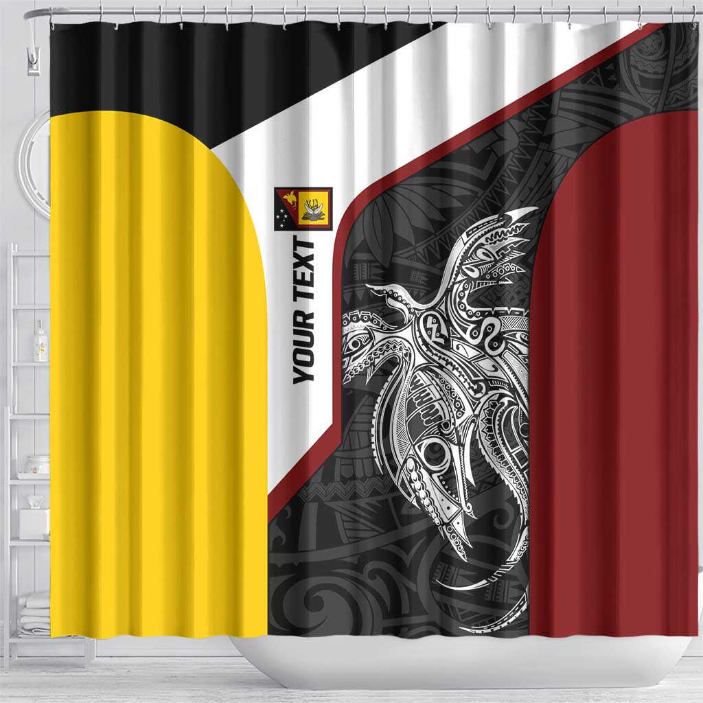Personalised PNG Western Province Shower Curtain Bird of Paradise Tattoo Flag Motif LT9 - Polynesian Pride