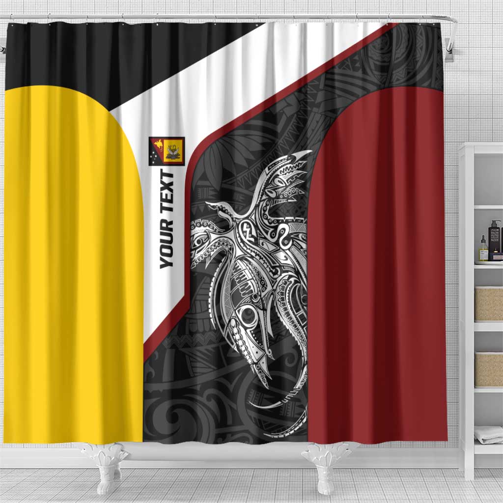 Personalised PNG Western Province Shower Curtain Bird of Paradise Tattoo Flag Motif LT9 - Polynesian Pride