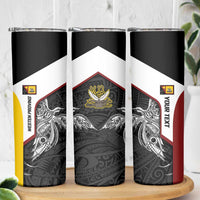 Personalised PNG Western Province Skinny Tumbler Bird of Paradise Tattoo Flag Motif LT9 - Polynesian Pride