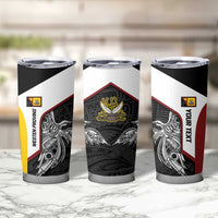 Personalised PNG Western Province Tumbler Cup Bird of Paradise Tattoo Flag Motif LT9 - Polynesian Pride