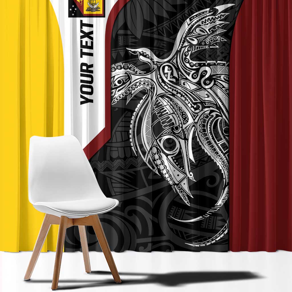 Personalised PNG Western Province Window Curtain Bird of Paradise Tattoo Flag Motif LT9 - Polynesian Pride