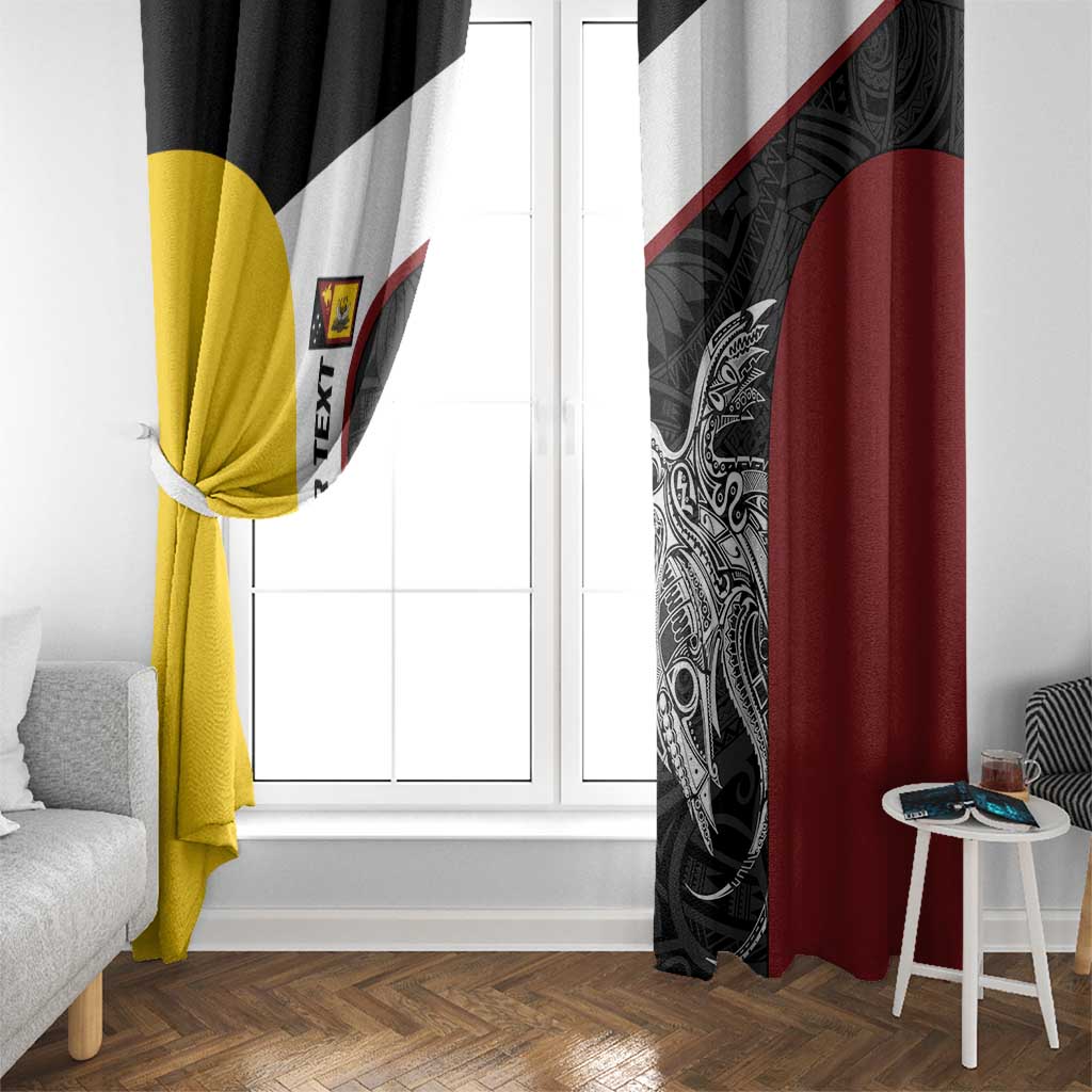 Personalised PNG Western Province Window Curtain Bird of Paradise Tattoo Flag Motif LT9 - Polynesian Pride