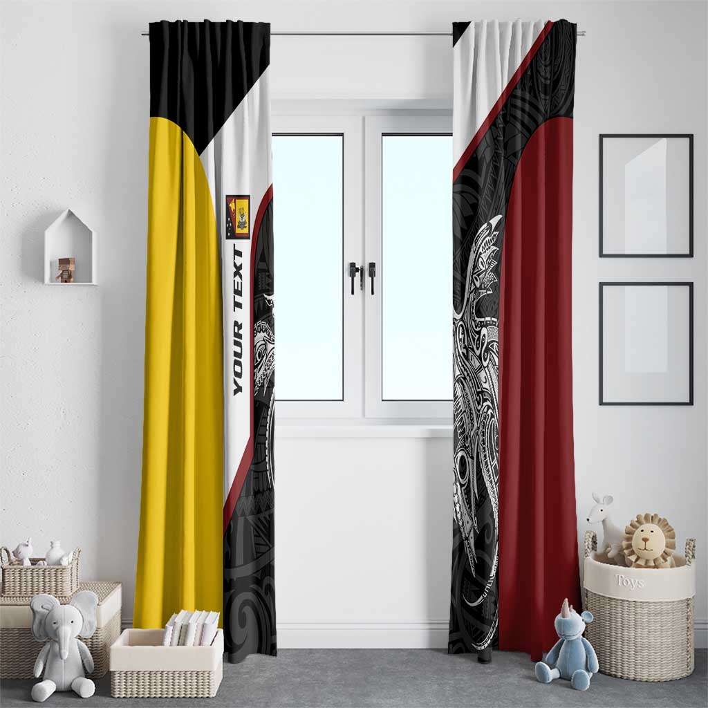 Personalised PNG Western Province Window Curtain Bird of Paradise Tattoo Flag Motif LT9 - Polynesian Pride