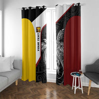 Personalised PNG Western Province Window Curtain Bird of Paradise Tattoo Flag Motif LT9 With Grommets Red - Polynesian Pride