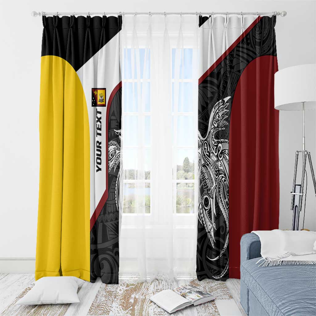 Personalised PNG Western Province Window Curtain Bird of Paradise Tattoo Flag Motif LT9 - Polynesian Pride
