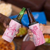 Pacific Girl and Butterfly Cancer Ribbon Personalised 4 in 1 Can Cooler Tumbler LT9 - Polynesian Pride
