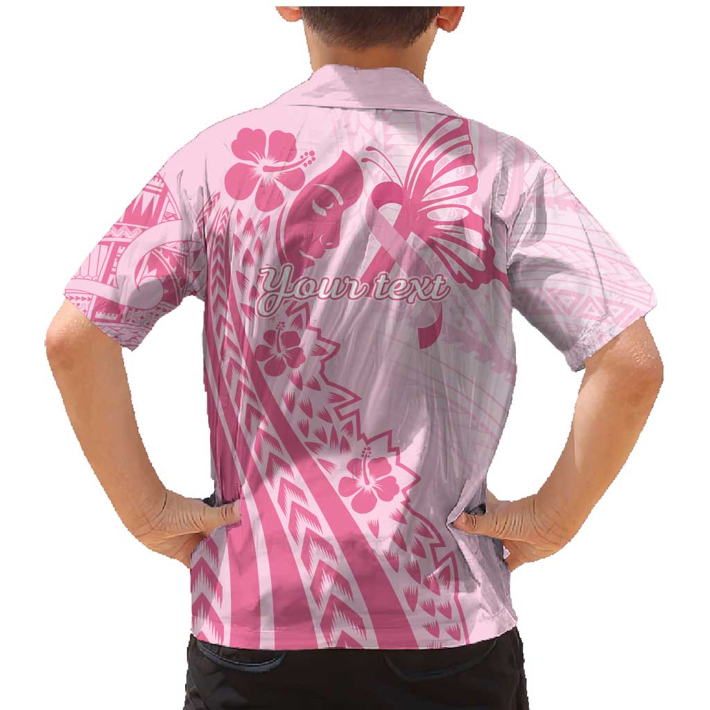 Pacific Girl and Butterfly Cancer Ribbon Personalised Family Matching Mermaid Dress and Hawaiian Shirt LT9 - Polynesian Pride