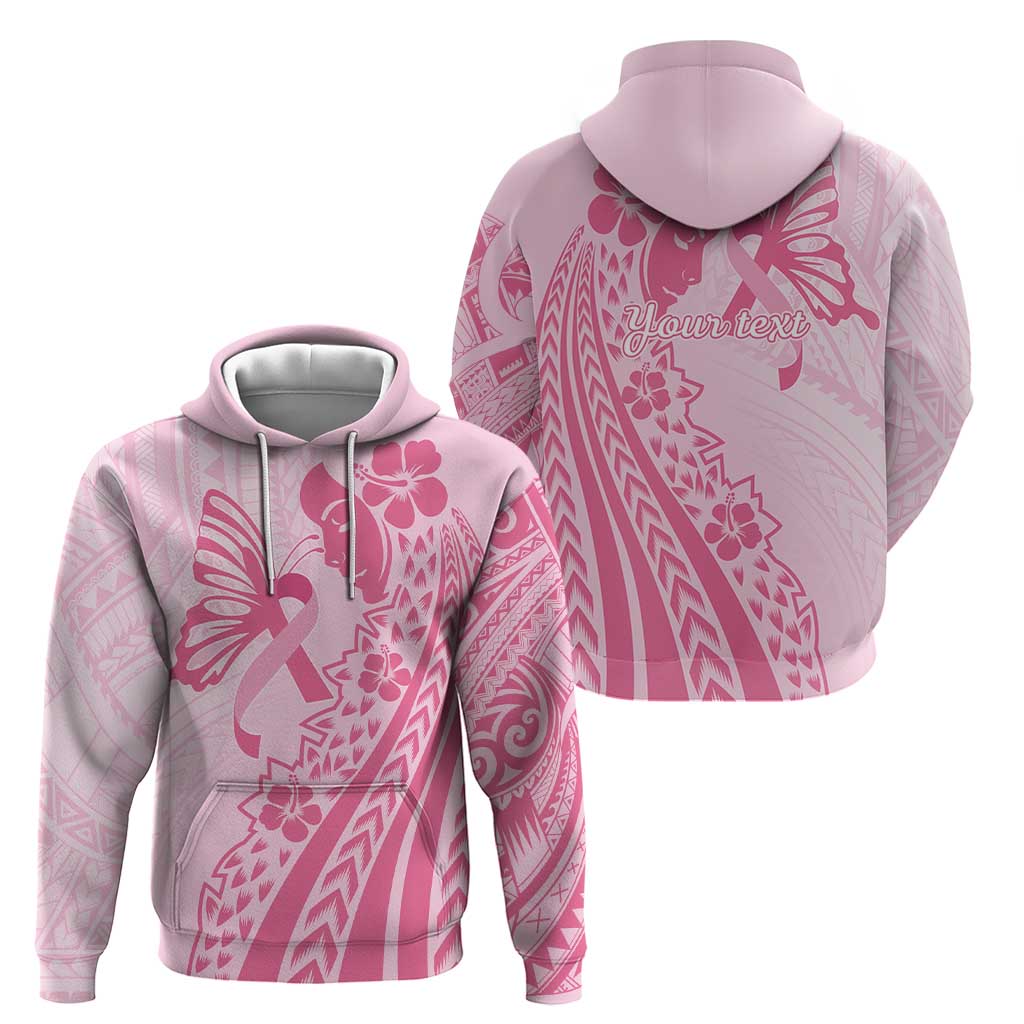 Pacific Girl and Butterfly Cancer Ribbon Personalised Hoodie